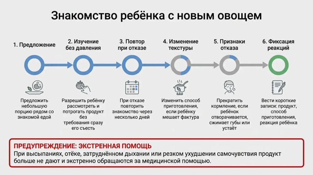 Знакомство ребенка с новым овощем
